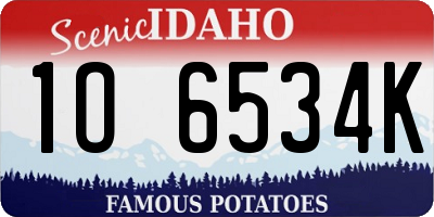 ID license plate 1O6534K