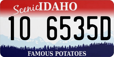 ID license plate 1O6535D