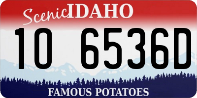 ID license plate 1O6536D