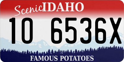 ID license plate 1O6536X