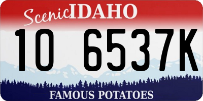 ID license plate 1O6537K