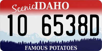ID license plate 1O6538D