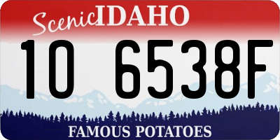 ID license plate 1O6538F