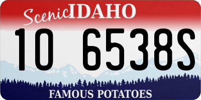 ID license plate 1O6538S