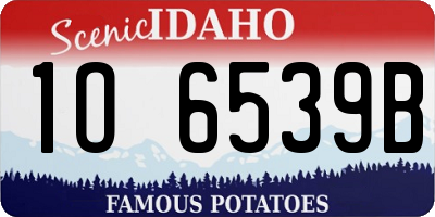 ID license plate 1O6539B