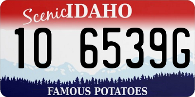 ID license plate 1O6539G