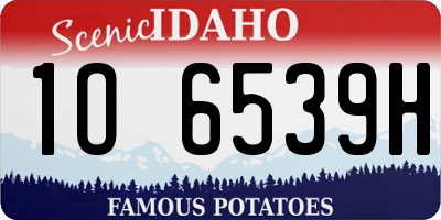 ID license plate 1O6539H