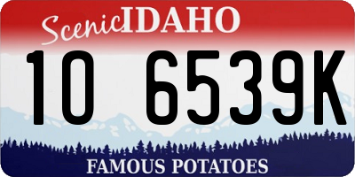 ID license plate 1O6539K