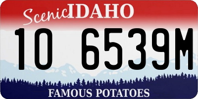 ID license plate 1O6539M