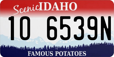 ID license plate 1O6539N