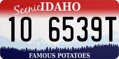 ID license plate 1O6539T