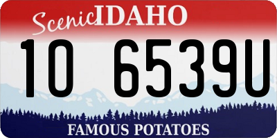 ID license plate 1O6539U