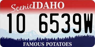 ID license plate 1O6539W