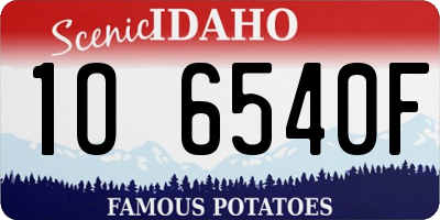 ID license plate 1O6540F