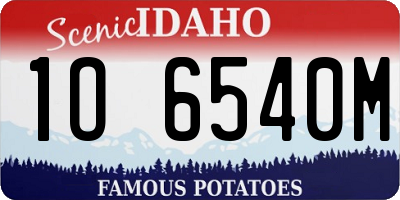 ID license plate 1O6540M