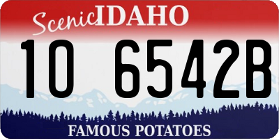 ID license plate 1O6542B
