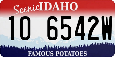 ID license plate 1O6542W