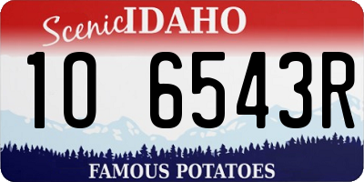 ID license plate 1O6543R