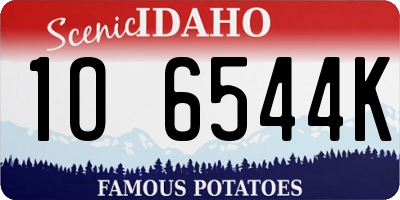 ID license plate 1O6544K