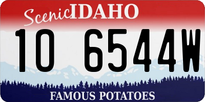 ID license plate 1O6544W