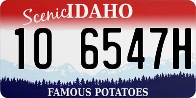 ID license plate 1O6547H