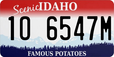 ID license plate 1O6547M