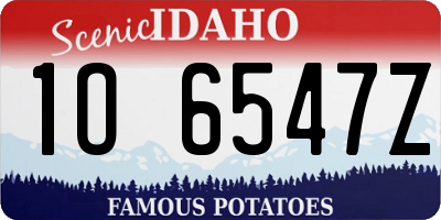 ID license plate 1O6547Z