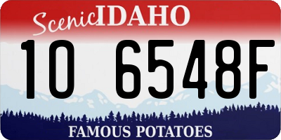 ID license plate 1O6548F