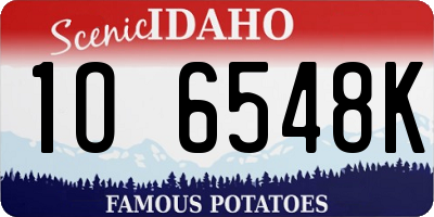 ID license plate 1O6548K