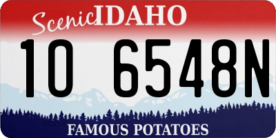 ID license plate 1O6548N