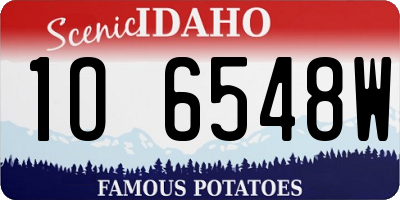 ID license plate 1O6548W