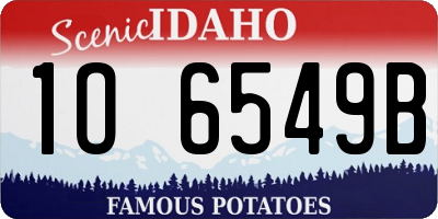 ID license plate 1O6549B