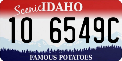 ID license plate 1O6549C