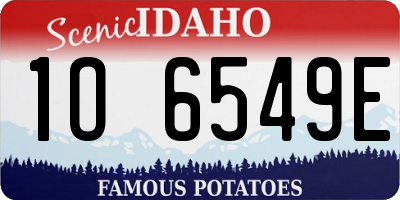ID license plate 1O6549E