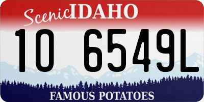 ID license plate 1O6549L