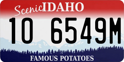 ID license plate 1O6549M