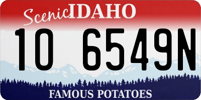 ID license plate 1O6549N