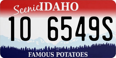 ID license plate 1O6549S