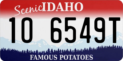 ID license plate 1O6549T