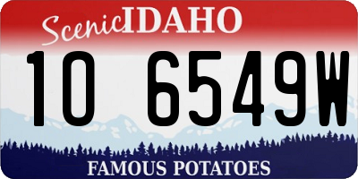 ID license plate 1O6549W