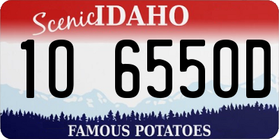 ID license plate 1O6550D