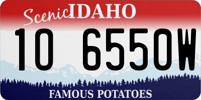 ID license plate 1O6550W