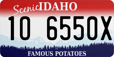 ID license plate 1O6550X