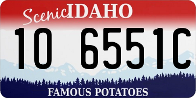 ID license plate 1O6551C