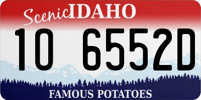 ID license plate 1O6552D
