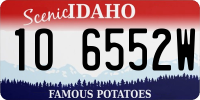 ID license plate 1O6552W