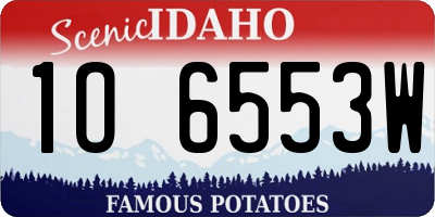 ID license plate 1O6553W