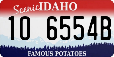 ID license plate 1O6554B