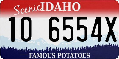 ID license plate 1O6554X