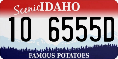 ID license plate 1O6555D